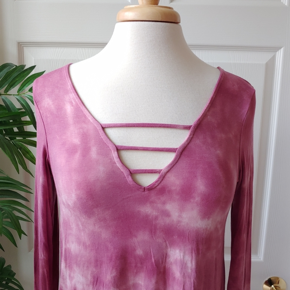 American Eagle Tie Dye Bell Sleeve Top - Picture 2 of 8